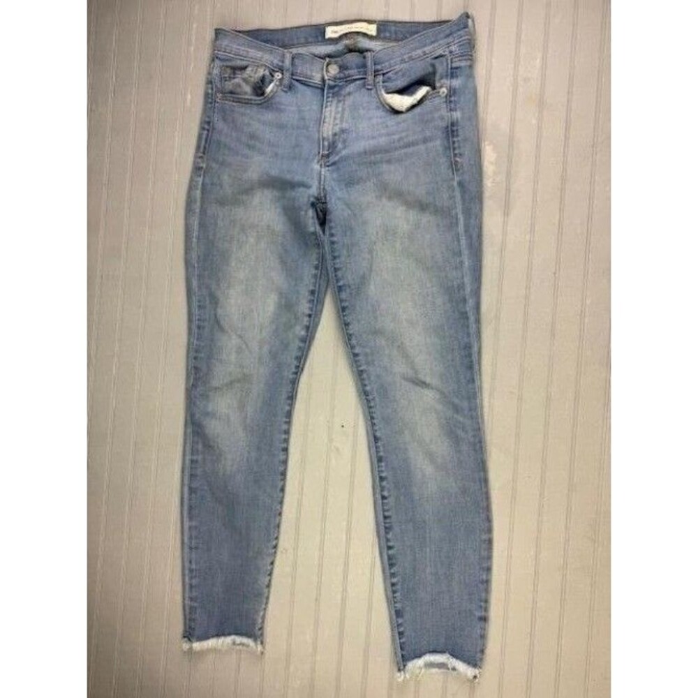 Gap 1969 Size 28 Women Jeans True Skinny Ankle Raw Hem Med Wash Low Rise Stretch